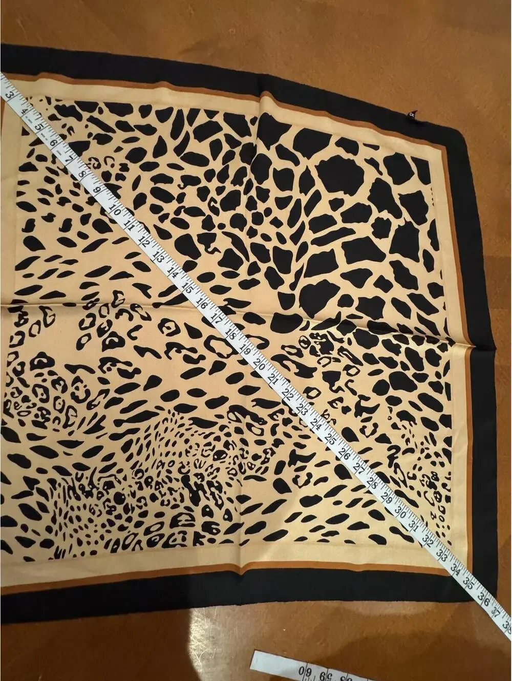 Animal Print Square Scarf with Black and Brown Border #116